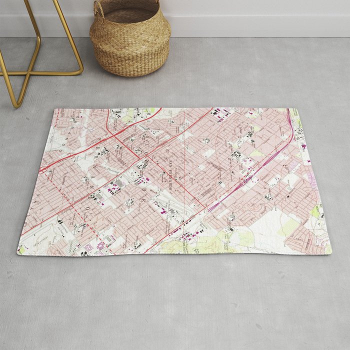 Vintage Map of San Fernando California (1966) Rug