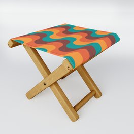 Retro Gradated Wave Pattern 333 Folding Stool