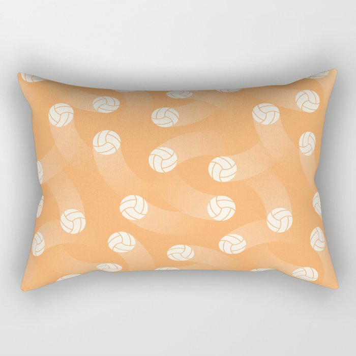 Volleyball balls on orange background Rectangular Pillow