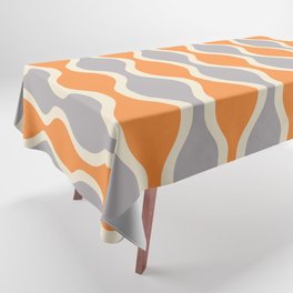 Classic Retro Ogee Pattern 852 Orange and Gray Tablecloth