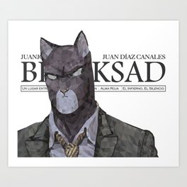 Polygonal Cat - Blacksad Art Print