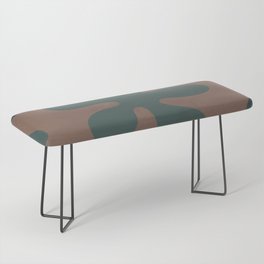 Abstract Tropical Floral - Earthy Tones Bench