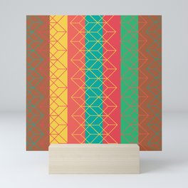 70s Stripes n Cubes Mini Art Print