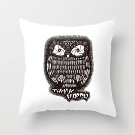 'Think Happy Owl' Throw Pillow