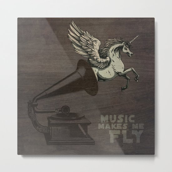 Music makes me fly Metal Print