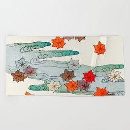 Autumn and Water Beach Towel