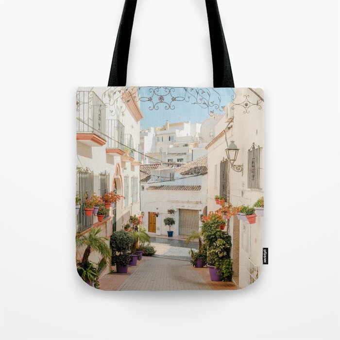 White Houses of Estepona | Spain Travel Urban Cozy Street Photo | Photography Art Print Tote Bag