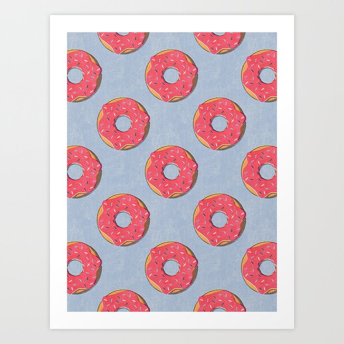 FAST FOOD / Donut - pattern Art Print