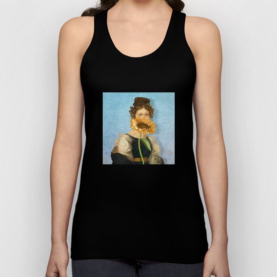 Girl with Sunflower 1 Unisex Tank Top
