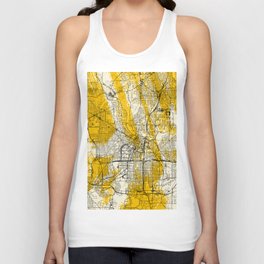 Akron USA - Yellow City Map Unisex Tank Top