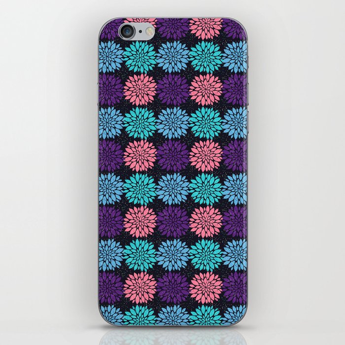 pink black blue sea anemone nautical medallion iPhone Skin