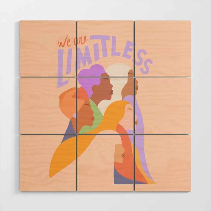 Girl Power - We are limitless 2. Colourful Wood Wall Art