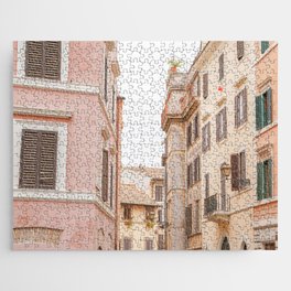 Pastel Color Streets in Rome Photo | Italian City Architecture Art Print | Italy Travel Photography Jigsaw Puzzle