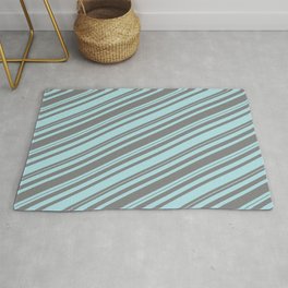 [ Thumbnail: Grey and Powder Blue Colored Lined/Striped Pattern Rug ]