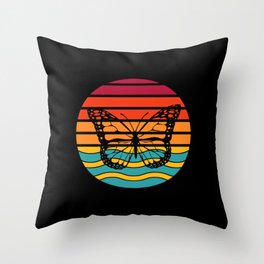 Save The Monarch Butterflies, Vintage Sunset Throw Pillow