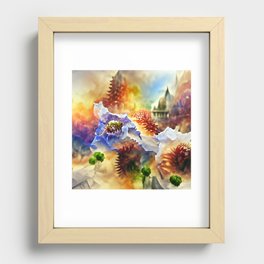 watercolor floral concept art Recessed Framed Print