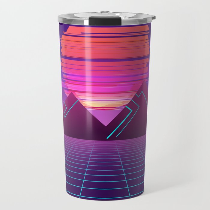 Cyberpunk Landscape Aesthetic Travel Mug