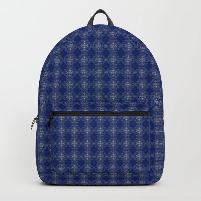 Blue and white geometric pattern Backpack