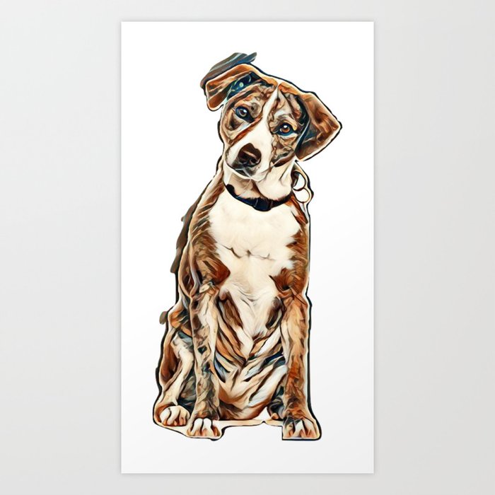 Dog sitting store painting