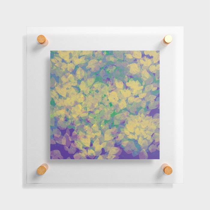 Abstract floral collage with leaf pattern Floating Acrylic Print