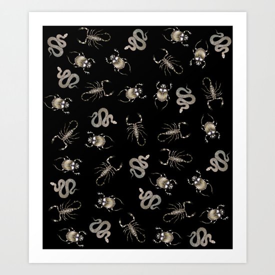 Desert Curses in Black Art Print