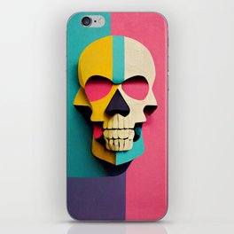 Paper Cut-Out Skull, pastel colors iPhone Skin