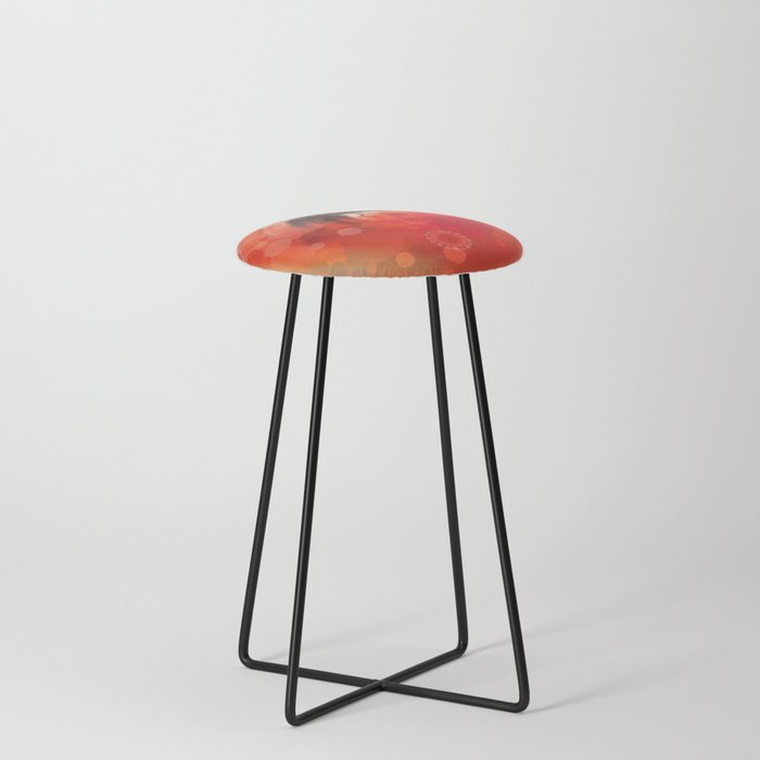 Victory Dance - Red And Black Abstract Art Counter Stool