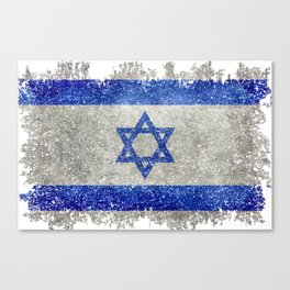 Israeli flag of Israel in MegaTex Canvas Print