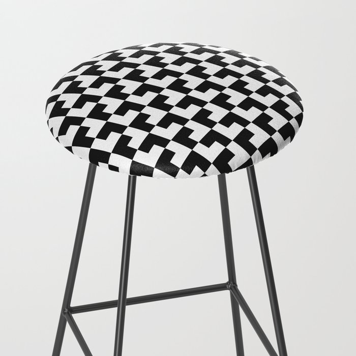 Black and White Tessellation Pattern - Graphic Design Bar Stool