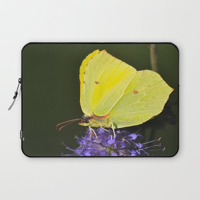 Yellow Butterfly On Purple Flower #decor #society6 #buyart Laptop Sleeve