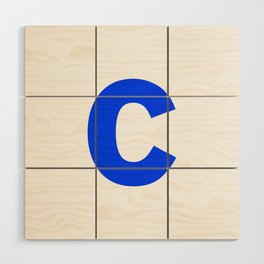 letter C (Blue & White) Wood Wall Art