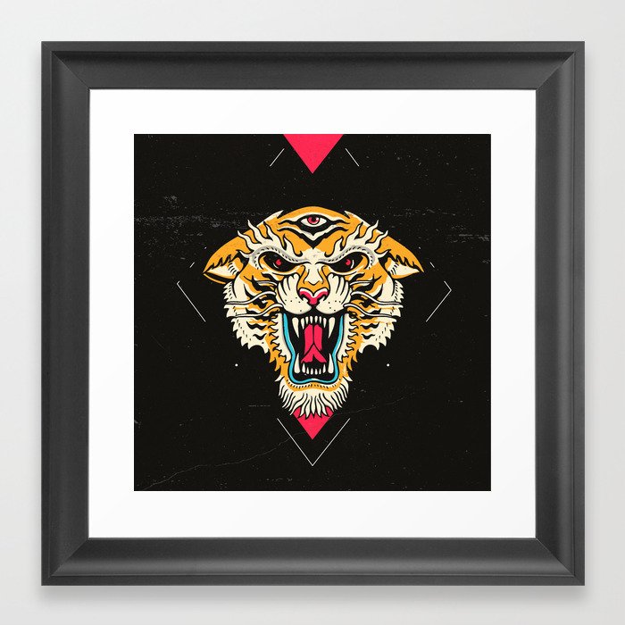 Tiger 3 Eyes Framed Art Print