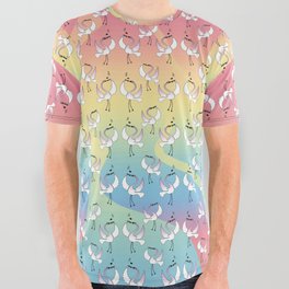 Lebibi"s Singing Swans All Over Graphic Tee