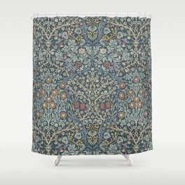 William Morris Vintage Blackthorn Blue Shower Curtain