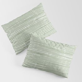 Abstract Stripes, Sage Green, Boho Wall Art Pillow Sham