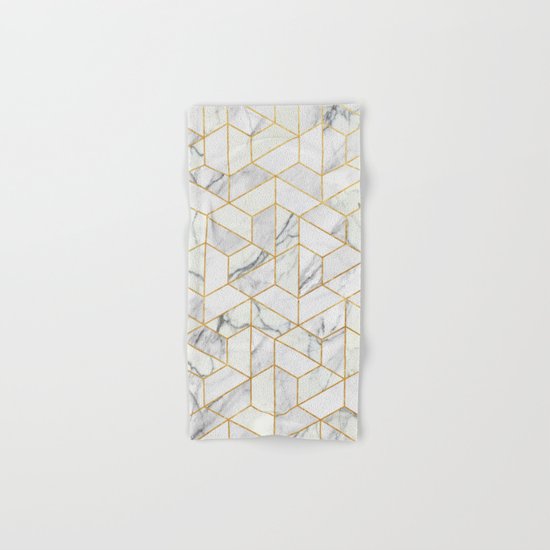 Marble hexagonal pattern Hand & Bath Towel