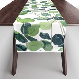 Eucalyptus Watercolor Table Runner