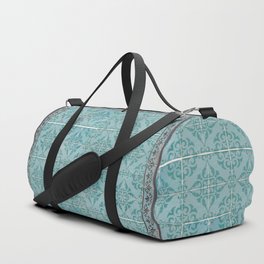 Victorian Turquoise Ceramic Tiles Duffle Bag