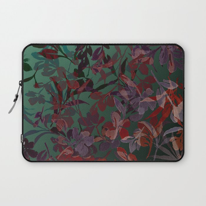 Watercolor Spring Flowers Cascading in Green Laptop Sleeve