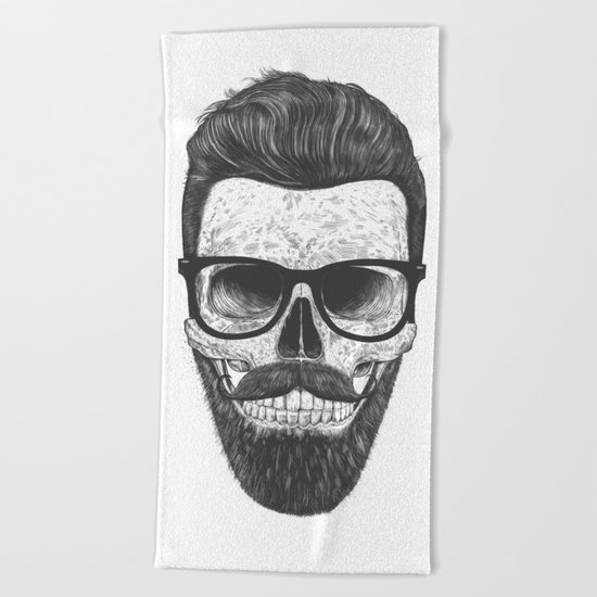 Hipster Skull Beach Towel