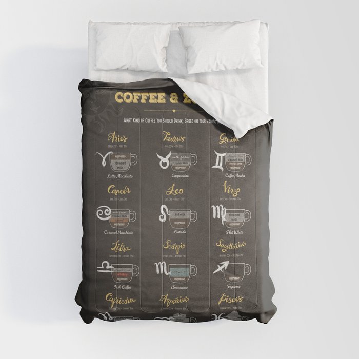 Coffee types and Zodiac sign #2 Comforter