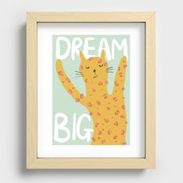 Dream Big Leopard Art Print for Kids Recessed Framed Print