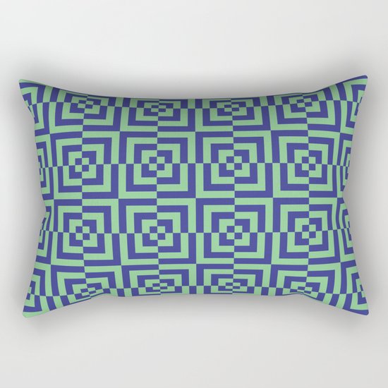 Blue and green - Optical Game 23 Rectangular Pillow