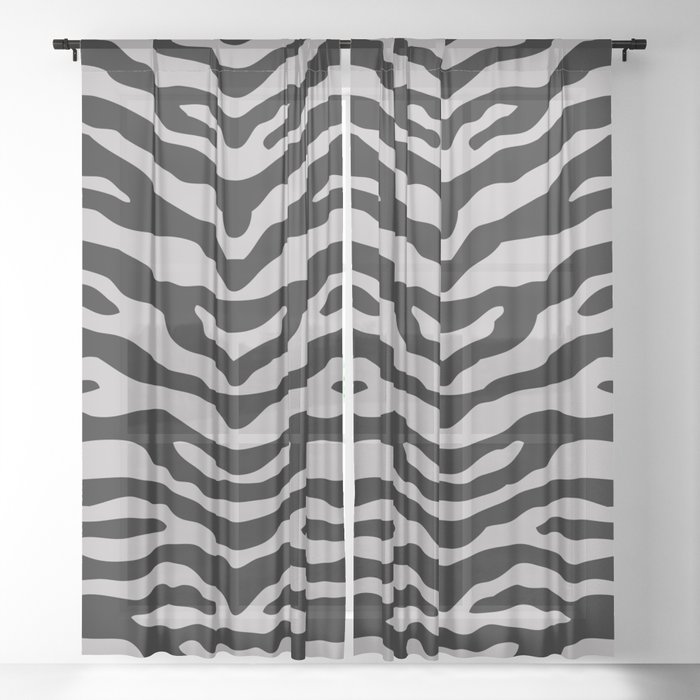 Black and Gray Zebra Sheer Curtain