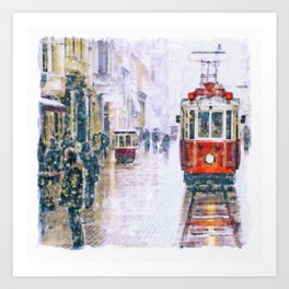 Istanbul Nostalgic Tramway Art Print