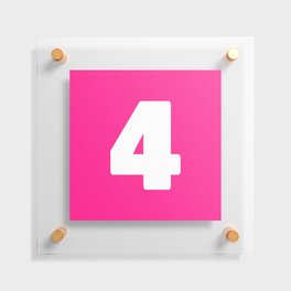 4 (White & Dark Pink Number) Floating Acrylic Print