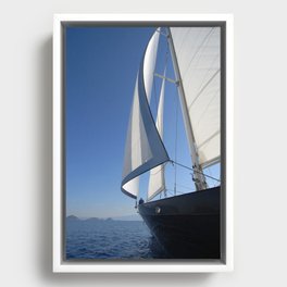 big sailboat sailing Framed Canvas