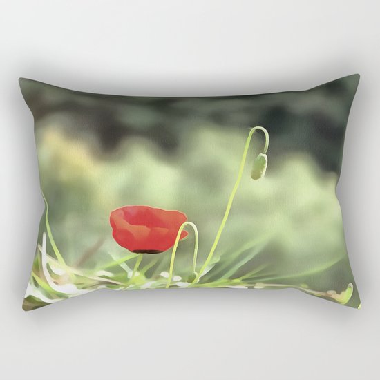 One Poppy Rectangular Pillow