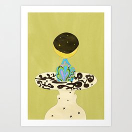 Moon Vase Art Print