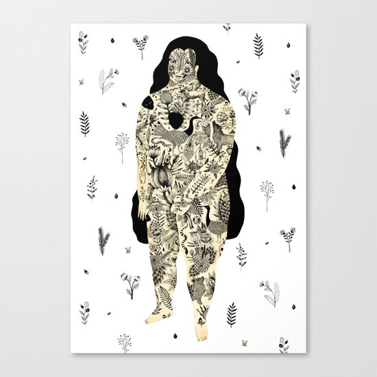 Inked Lady Canvas Print